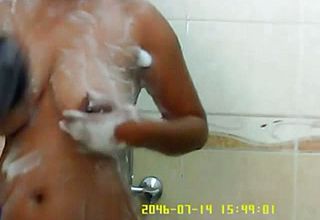 Buxom unexperienced bhabhi with Thick Titties Showering On Webcam