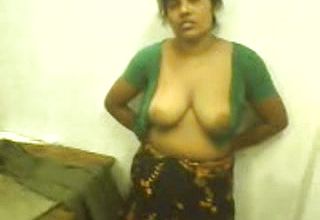 Huge chested And Nice bashful Indian Aunty showing Her large Knockers