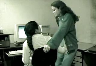 Indian lesbos Unwrapping each other In office