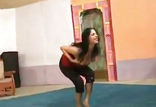 Raven haired Indian wifey does her yoga exercises Cock squeezing yoga trousers